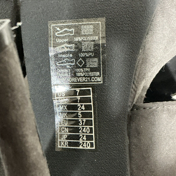 Woman’s Forever 21 Gray Faux Suede Size 7 Platform Strappy Open Toe Ankle Boots - Picture 6 of 8